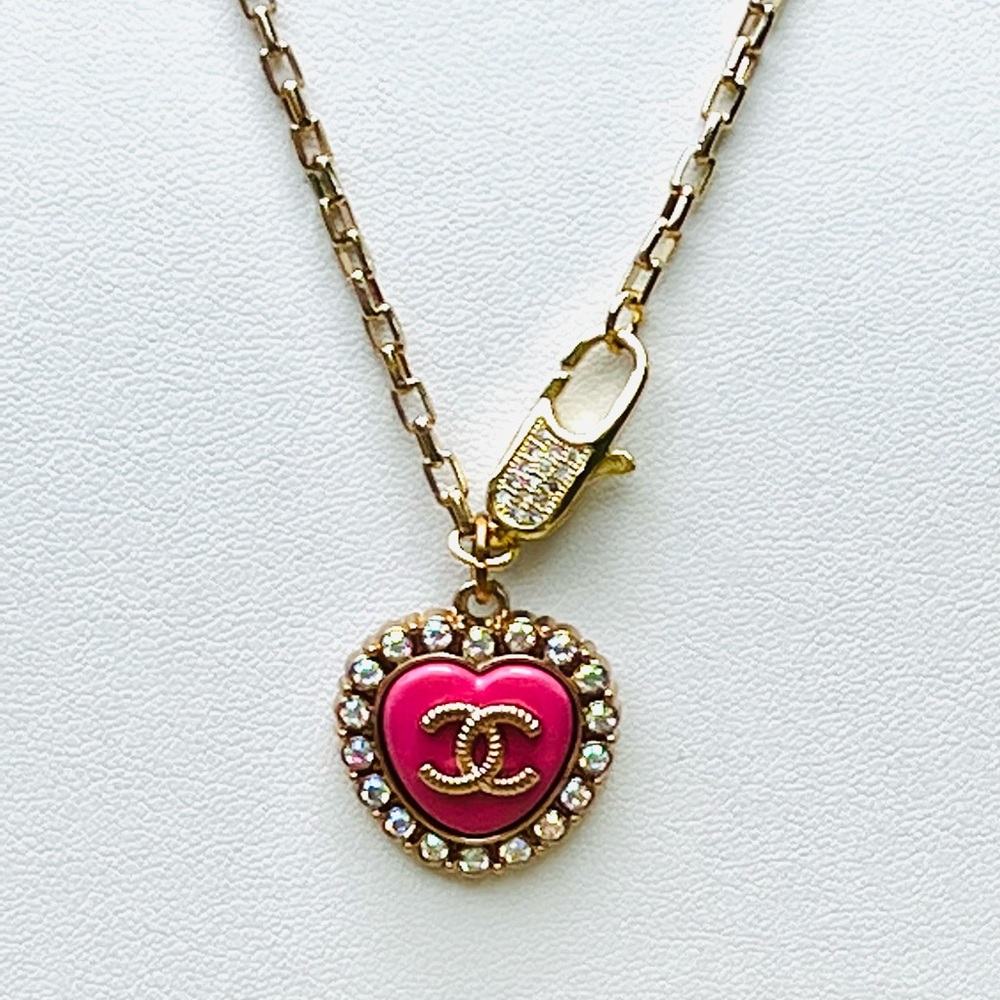 Repurposed designer button necklace